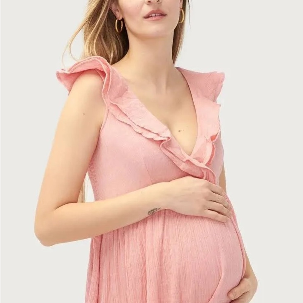 Hatch Pink Ruffle Maxi Dress